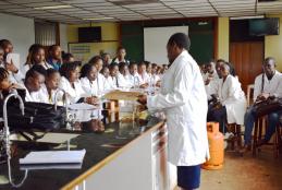 Students conducting lab tests at the College 